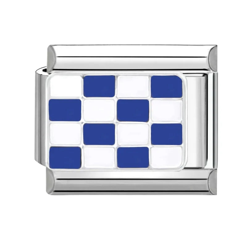 Blue & White Checkerboard