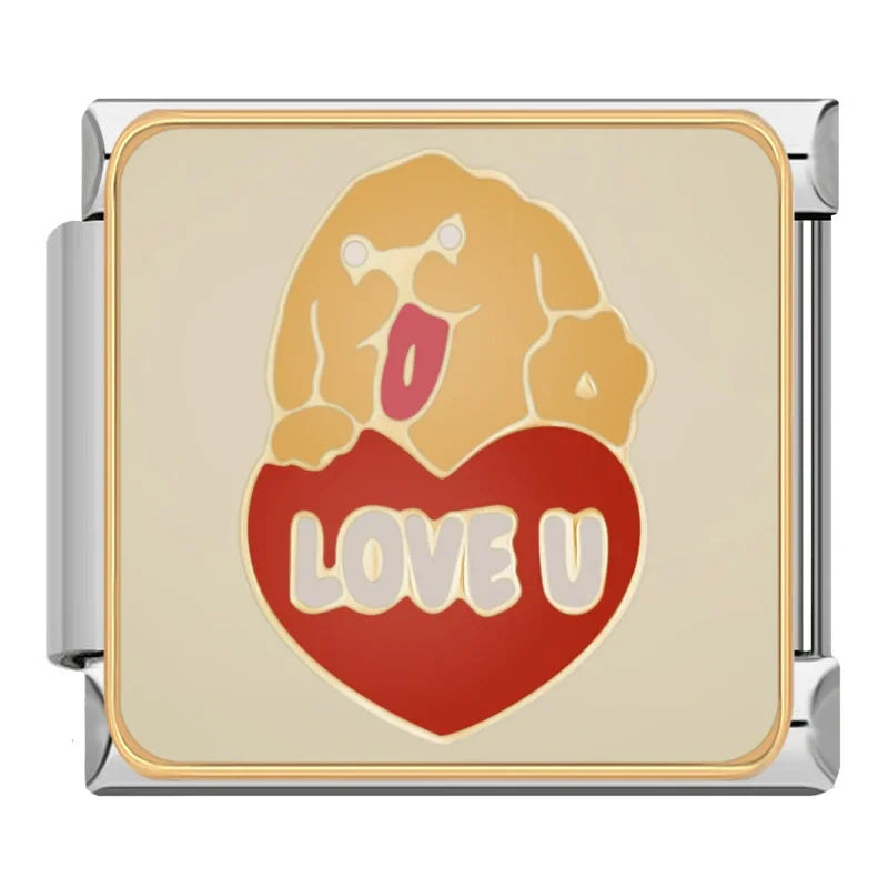 Dog with love u heart