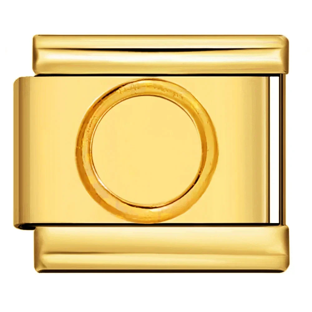 Charm Italian Stainless Steel Bracelet 9mm Modular Splicing Full Golden Stamping Pattern DIY Personalized Fashion Multi Chain