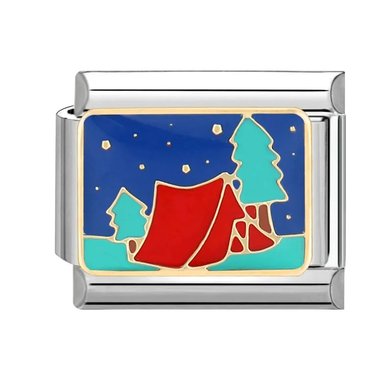 Camping tent at night